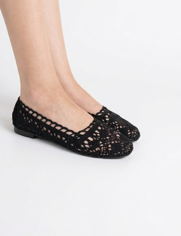 Ballerines en dentelle - Noir