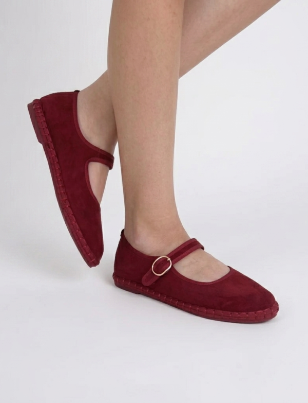 Ballerines en daim - Rouge