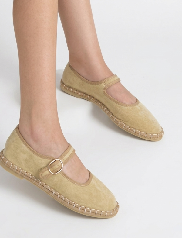 Ballerines en daim - Jaune