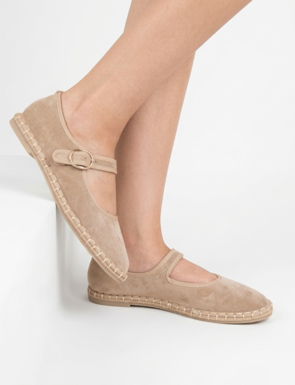 Ballerines en daim - Beige