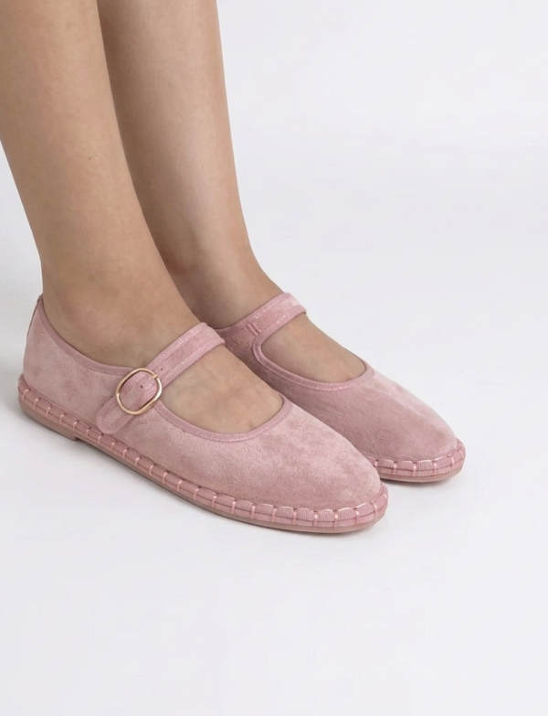 Ballerines en daim - Rose