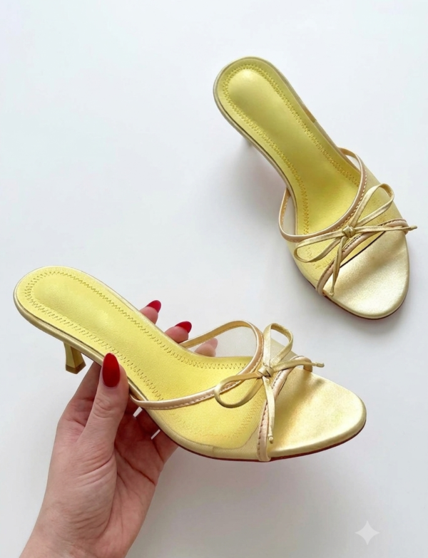 sandales à talon - jaune