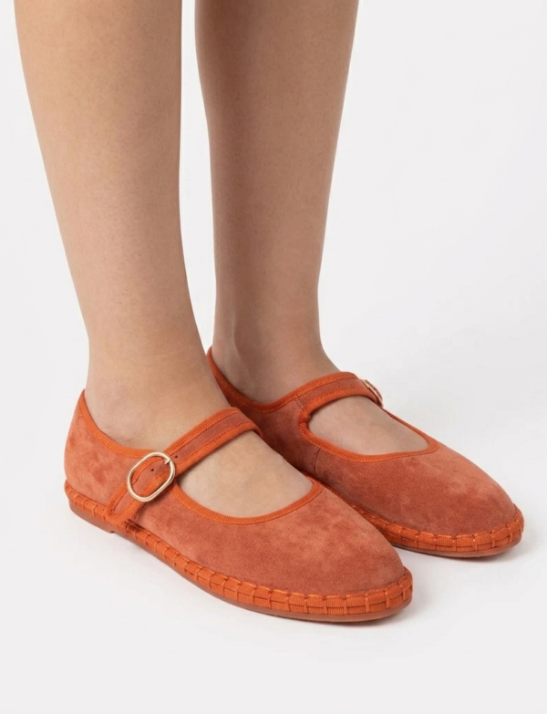 Ballerines en daim - Orange
