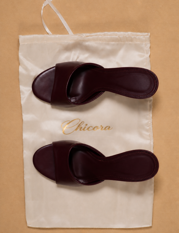 Mules à talon - 5cm - Bordeaux